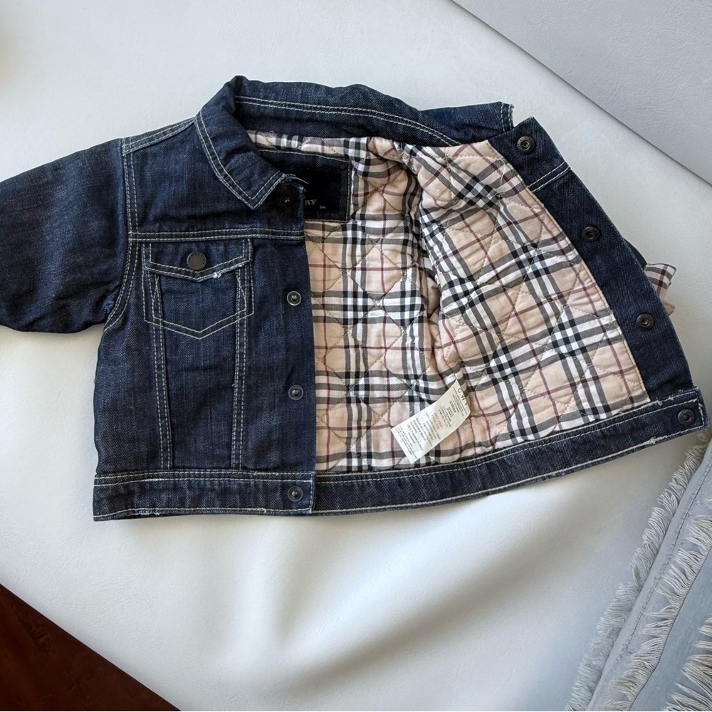 Burberry Baby kid vest jacket Jean denim 3/6 months lightly fleeced blue - Picture 2 of 5
